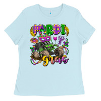 Baby Blue mardi gras monster truck Ladies Tee - LillyAllenDesigns