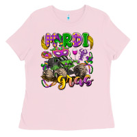 Bubblegum Pink mardi gras monster truck Ladies Tee - LillyAllenDesigns