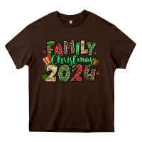 Chocolate Brown family christmas 2024 Heavy Core Tee - MaliasSmallBusiness