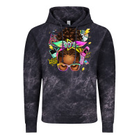Cloud Black 80's babe afro messy bun Vintage Hoodie - texasbilliewilder