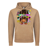 Vintage Coffee 80's babe afro messy bun Vintage Hoodie - texasbilliewilder