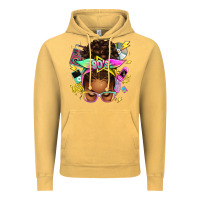 Vintage Mustard 80's babe afro messy bun Vintage Hoodie - texasbilliewilder