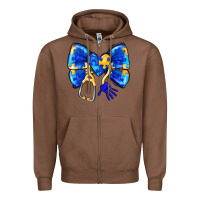 Chestnut Down Syndrome Ribbon Zipper Hoodie - CowhideDigitalArt