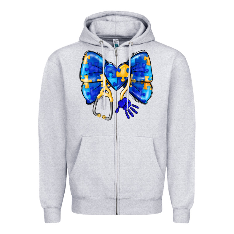 Down Syndrome Ribbon Zipper Hoodie by CowhideDigitalArt | Teevron