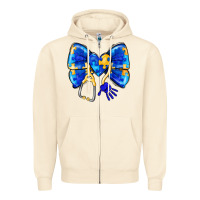Sandshell Down Syndrome Ribbon Zipper Hoodie - CowhideDigitalArt