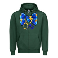 Sports Green Down Syndrome Ribbon Zipper Hoodie - CowhideDigitalArt