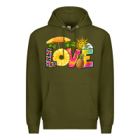 Army Green love pineapple Premium Hoodie - RanaPortraitStore