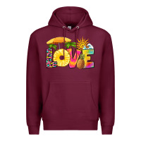 Burgundy love pineapple Premium Hoodie - RanaPortraitStore