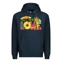 Navy love pineapple Premium Hoodie - RanaPortraitStore