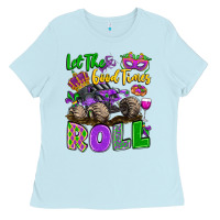 Baby Blue let the good times roll with mardi gras monster tr Ladies Tee - LillyAllenDesigns