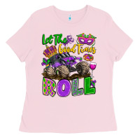 Bubblegum Pink let the good times roll with mardi gras monster tr Ladies Tee - LillyAllenDesigns