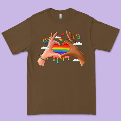 Lgbtq Pride Hands Premium Tee Designed By Lillyallendesigns