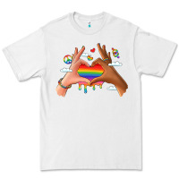 White lgbtq pride hands Premium Tee - LillyAllenDesigns