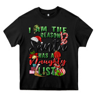 Black i am the reason santa has a naughty list Heavy Core Tee - MaliasSmallBusiness