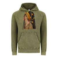 Vintage Olive Fall afro woman Vintage Hoodie - NancyCooperArtShop