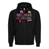 Black 100 days of school Zipper Hoodie - LillyAllenDesigns
