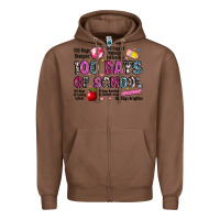 Chestnut 100 days of school Zipper Hoodie - LillyAllenDesigns