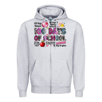 Heather Grey 100 days of school Zipper Hoodie - LillyAllenDesigns