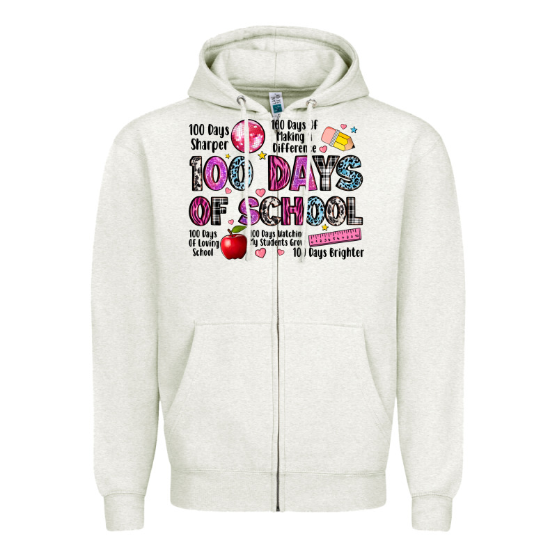 100 Days Of School Zipper Hoodie by LillyAllenDesigns | Teevron