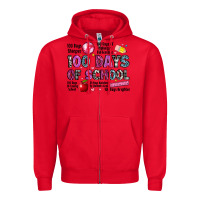 Red 100 days of school Zipper Hoodie - LillyAllenDesigns