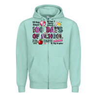 Seafoam 100 days of school Zipper Hoodie - LillyAllenDesigns