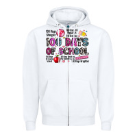 White 100 days of school Zipper Hoodie - LillyAllenDesigns