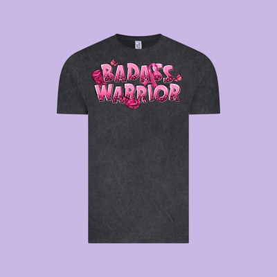Badass Warrior Breast Cancer Vintage Tee Designed By Nancycooperartshop