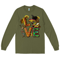 Army Green love juneteenth africa Long Sleeve Tee - CowGirlArtShop