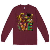 Burgundy love juneteenth africa Long Sleeve Tee - CowGirlArtShop