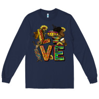 Navy love juneteenth africa Long Sleeve Tee - CowGirlArtShop