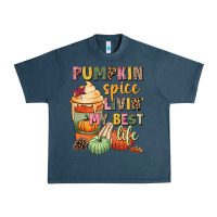 Midnight Navy Pumpkin spice livin' my best life Urban Heavy Tee - NancyCooperArtShop