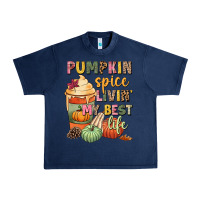 Navy Pumpkin spice livin' my best life Urban Heavy Tee - NancyCooperArtShop
