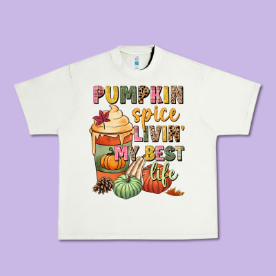 Pumpkin Spice Livin' My Best Life Urban Heavy Tee Designed By Nancycooperartshop