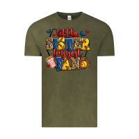 Vintage Olive little sister biggest fan softball Vintage Tee - Jasminsmagicworld