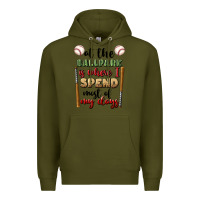 Army Green at the ballpark is where i spend most my days Premium Hoodie - BundleAndBundleShop