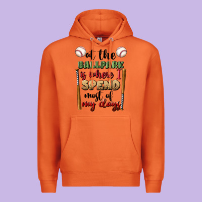 At The Ballpark Is Where I Spend Most My Days Premium Hoodie Designed By Bundleandbundleshop