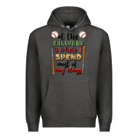 Charcoal Heather at the ballpark is where i spend most my days Premium Hoodie - BundleAndBundleShop