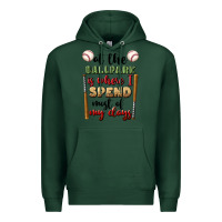 Sports Green at the ballpark is where i spend most my days Premium Hoodie - BundleAndBundleShop