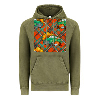 Vintage Olive Fall truck Vintage Hoodie - NancyCooperArtShop