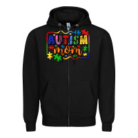 Black autism mom Zipper Hoodie - LillyAllenDesigns