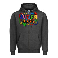 Charcoal Heather autism mom Zipper Hoodie - LillyAllenDesigns