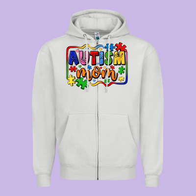 Autism Mom Zipper Hoodie Designed By Lillyallendesigns