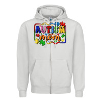 Dove Grey autism mom Zipper Hoodie - LillyAllenDesigns