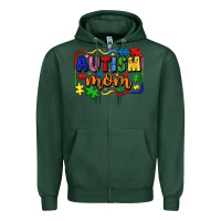 Sports Green autism mom Zipper Hoodie - LillyAllenDesigns