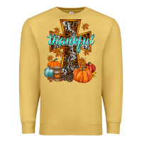 Antique Gold thankful cross Premium Sweatshirt - RacoonDesign