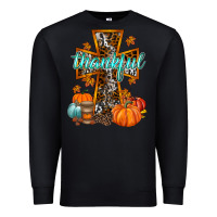 Black thankful cross Premium Sweatshirt - RacoonDesign