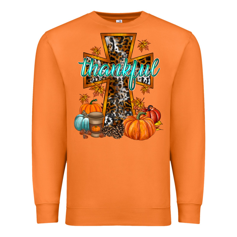 Thankful Cross Premium Sweatshirt by RacoonDesign | Teevron