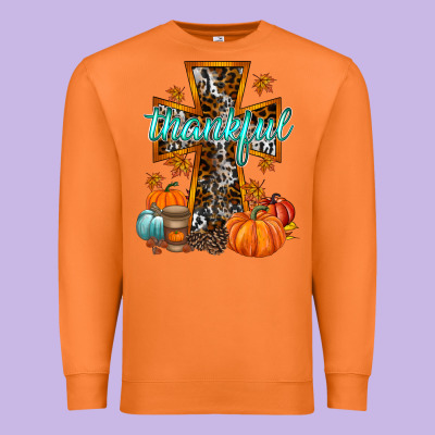Thankful Cross Premium Sweatshirt Designed By Racoondesign