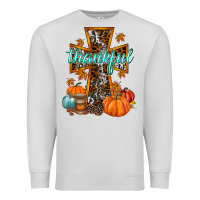 Dove Grey thankful cross Premium Sweatshirt - RacoonDesign