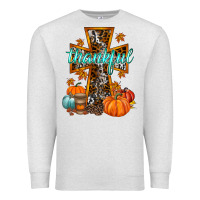 Oatmeal Heather thankful cross Premium Sweatshirt - RacoonDesign